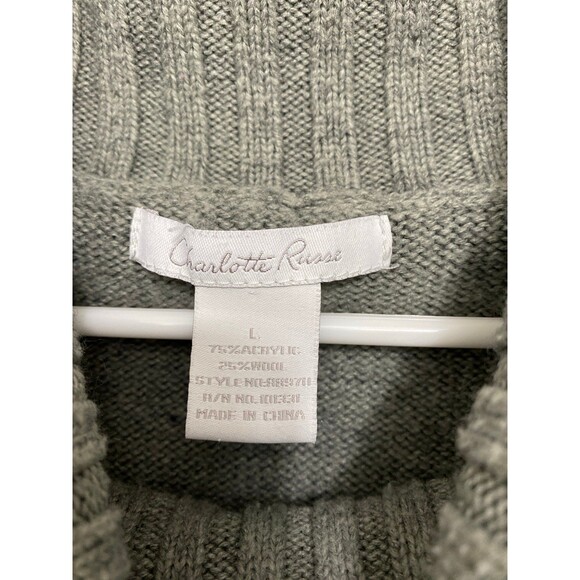 Charlotte Russe 90s Y2k Cableknit Turtleneck Short Sleeve Large Sweater - Picture 7 of 11